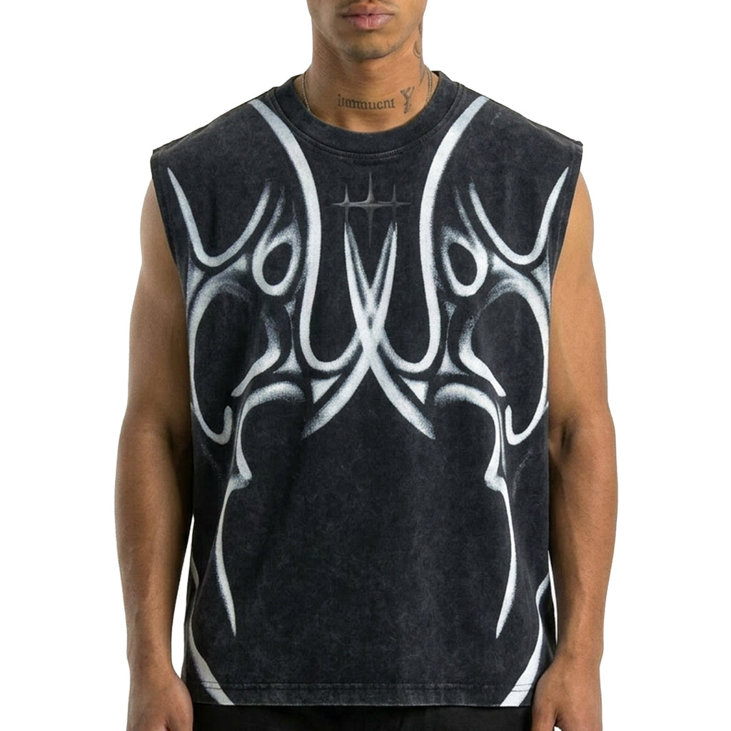 Printed sleeveless tee