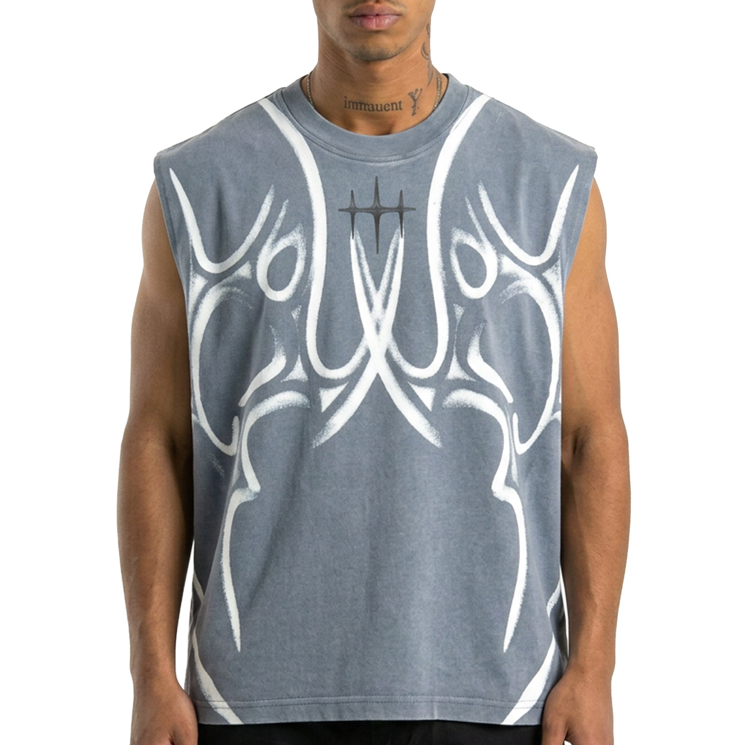 Printed sleeveless tee