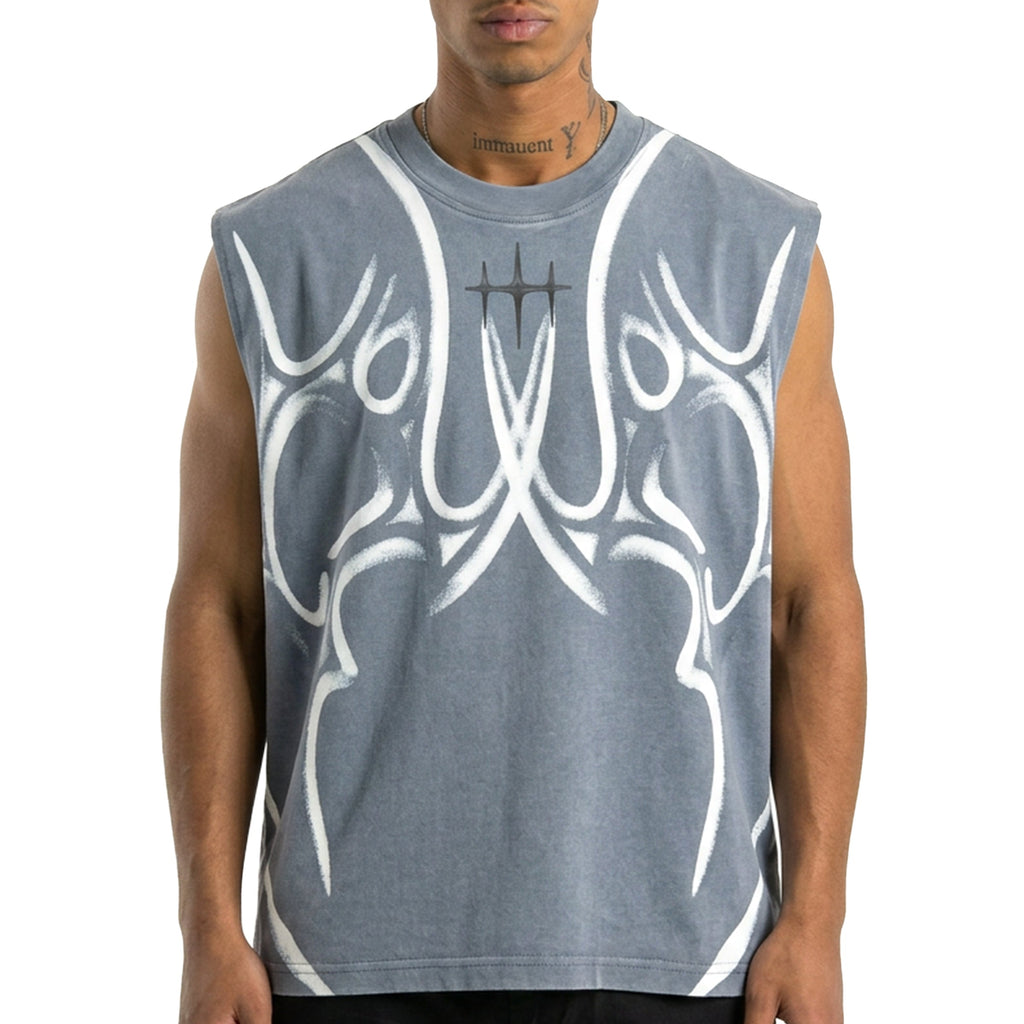 Printed sleeveless tee