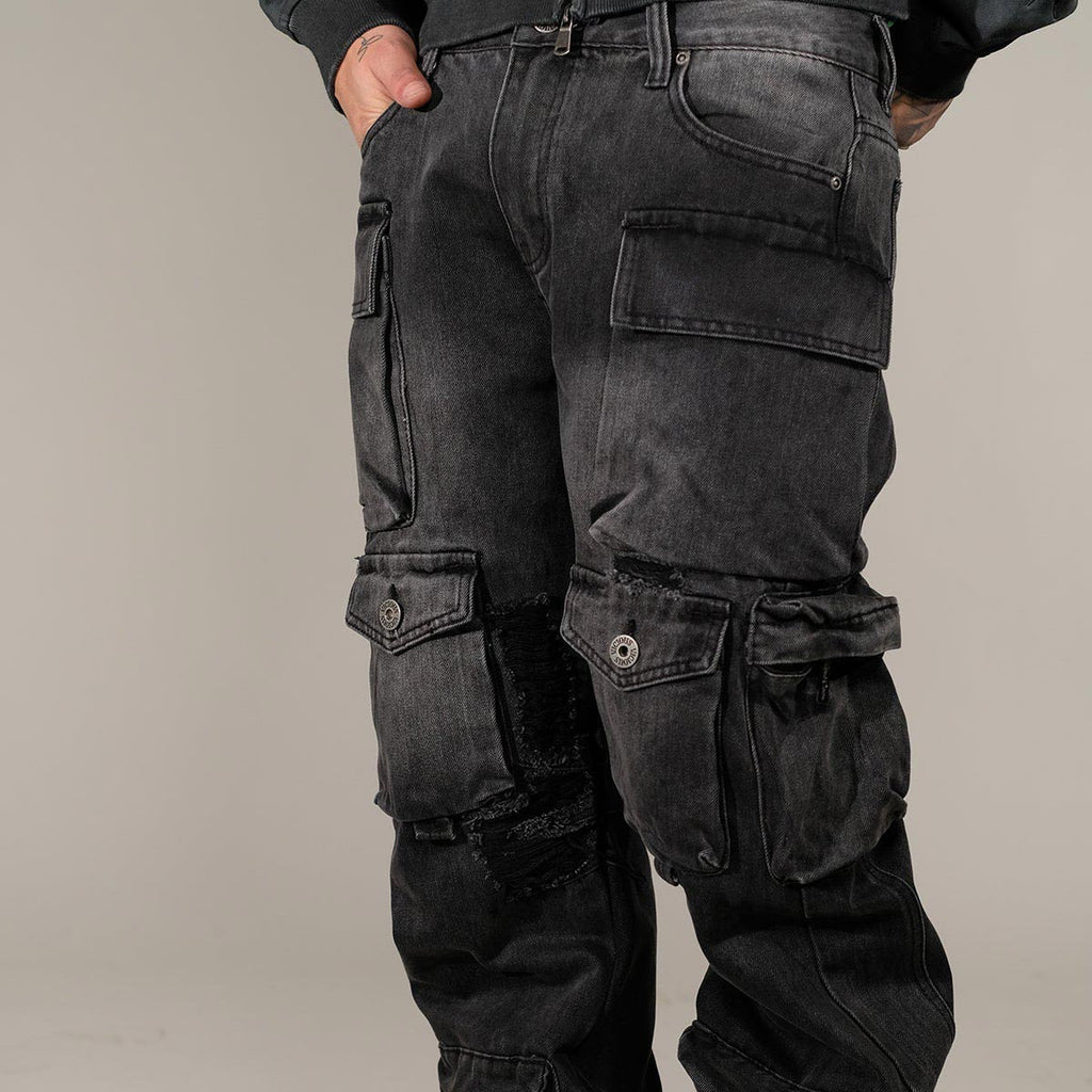 Multi cargo baggy/ loose fit denim