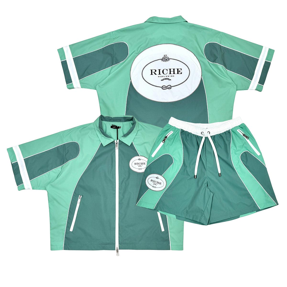 Nylon biker jacket set