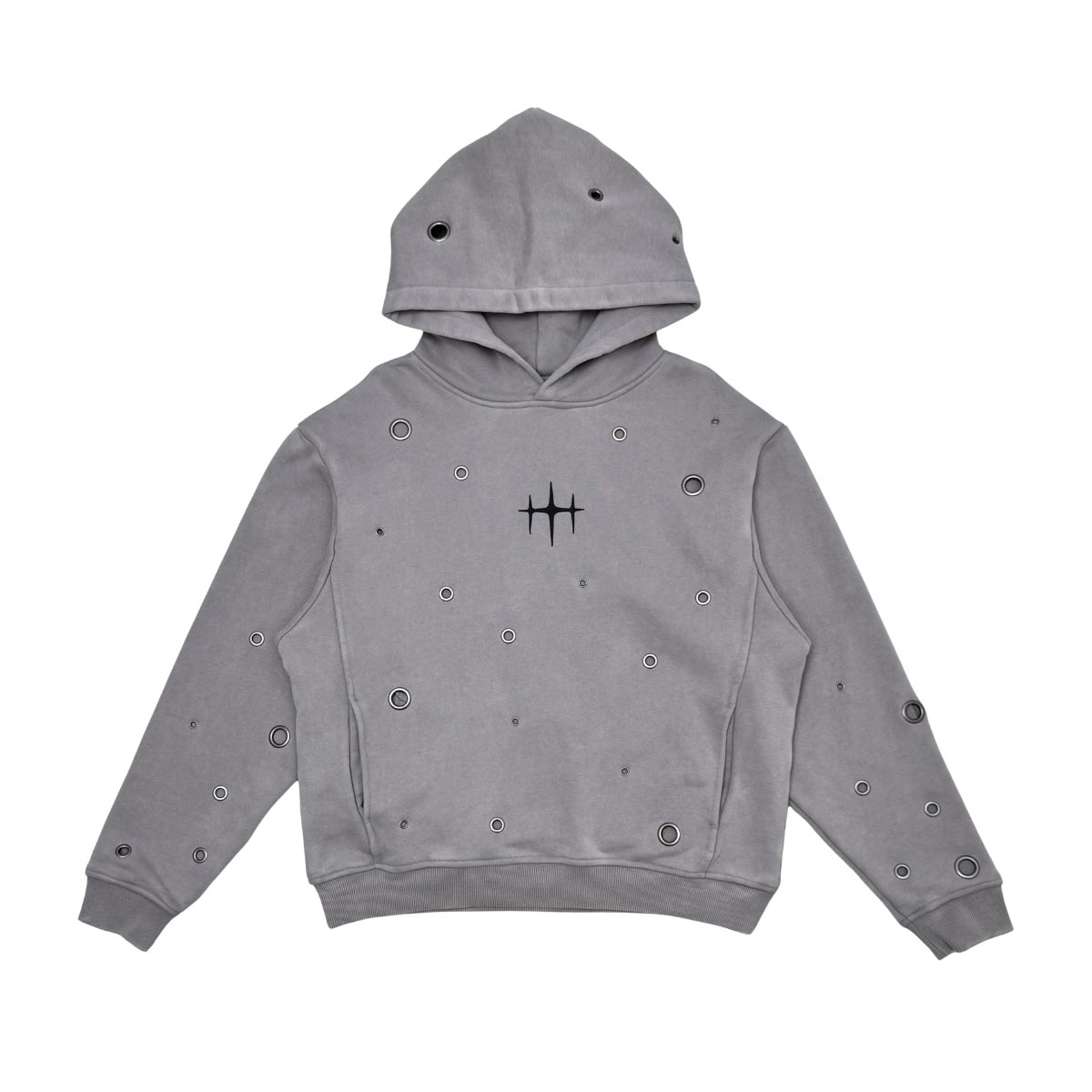 Unknown Garment-dyed, heavyweight cotton fleece cropped pullover hoodie