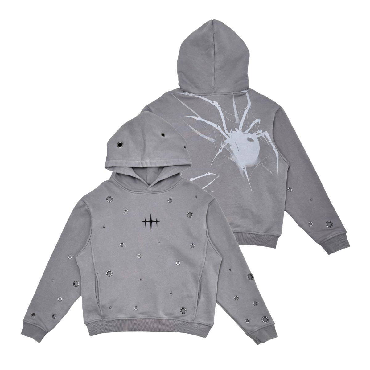 Unknown Garment-dyed, heavyweight cotton fleece cropped pullover hoodie