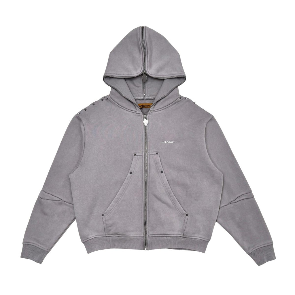 Unknown garment dyed full-zip hoodie