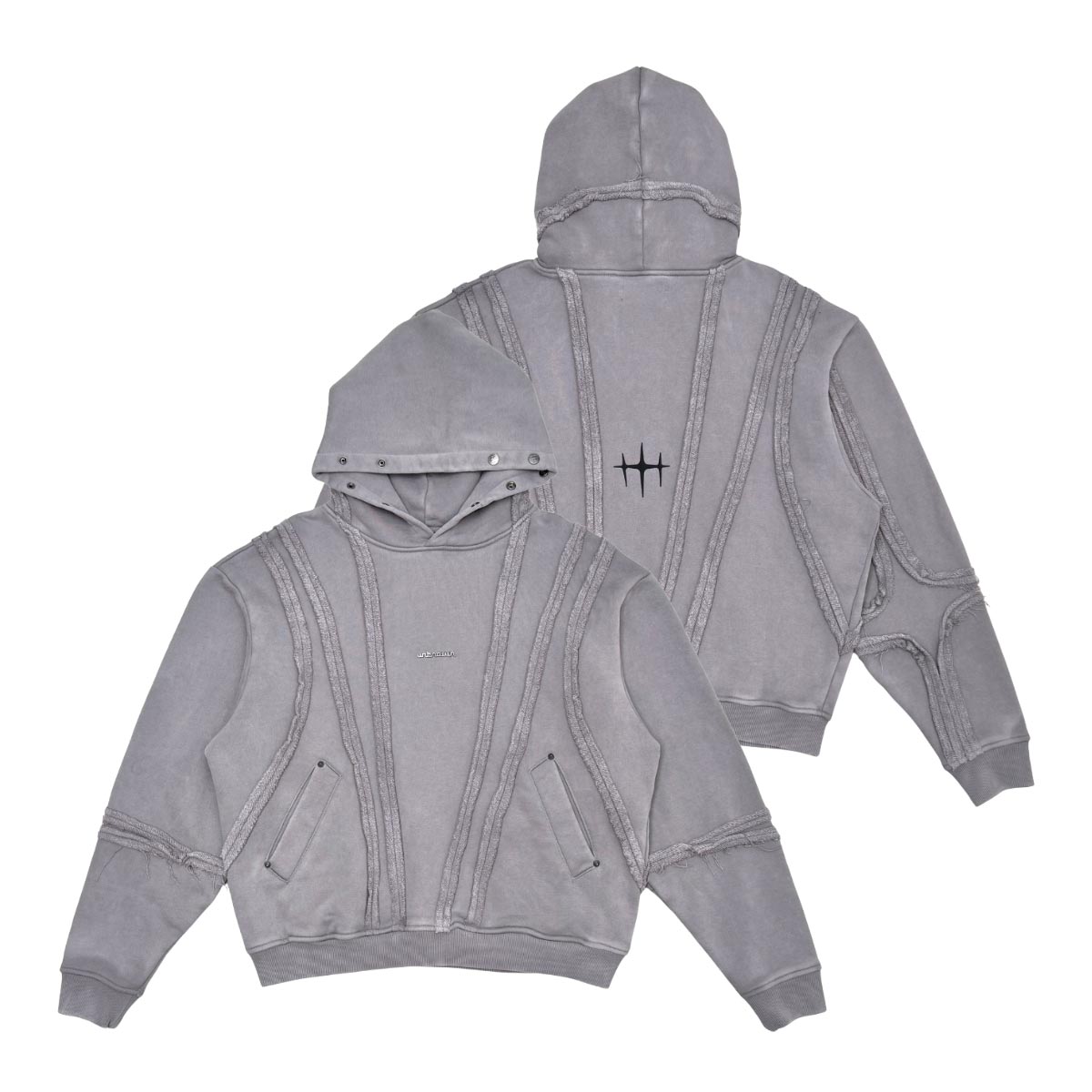 Unknown garment dyed cotton fleece pullover hoodie