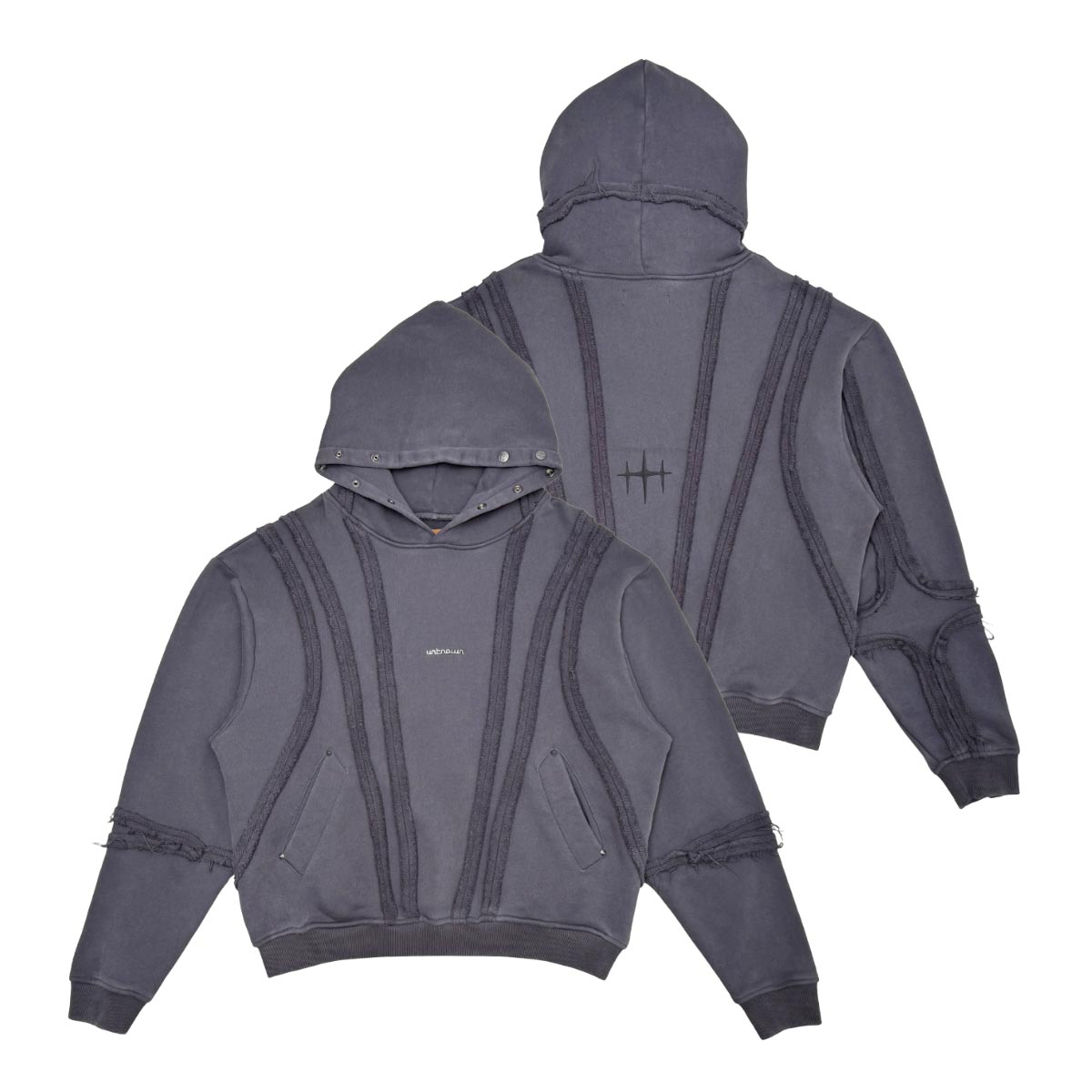 Unknown garment dyed cotton fleece pullover hoodie