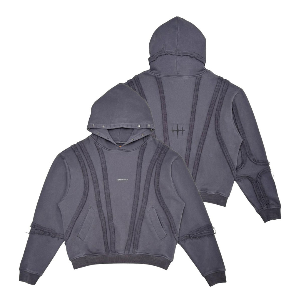 Unknown garment dyed cotton fleece pullover hoodie