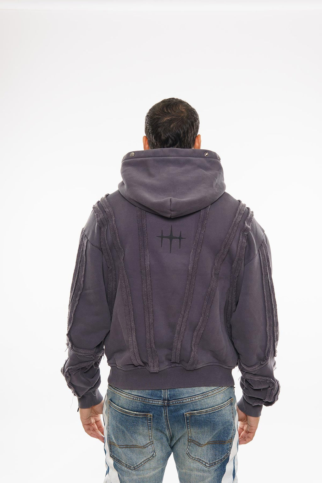 Unknown garment dyed cotton fleece pullover hoodie