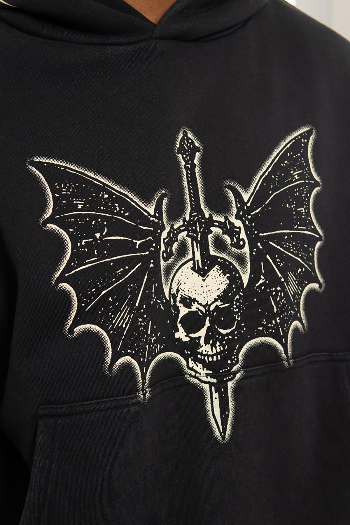 Sword in skull oversized pull-over hoodie