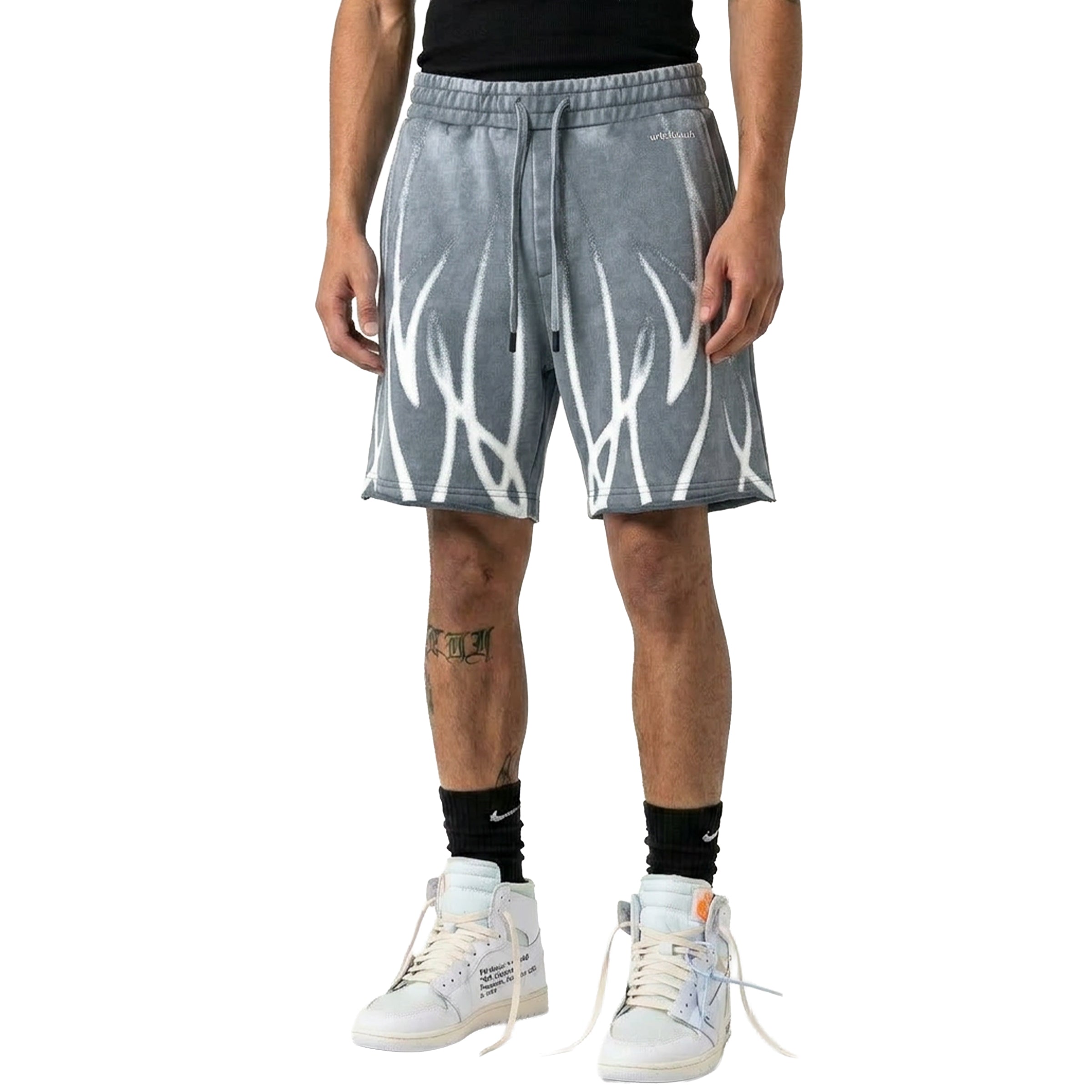 Faded flames washed shorts