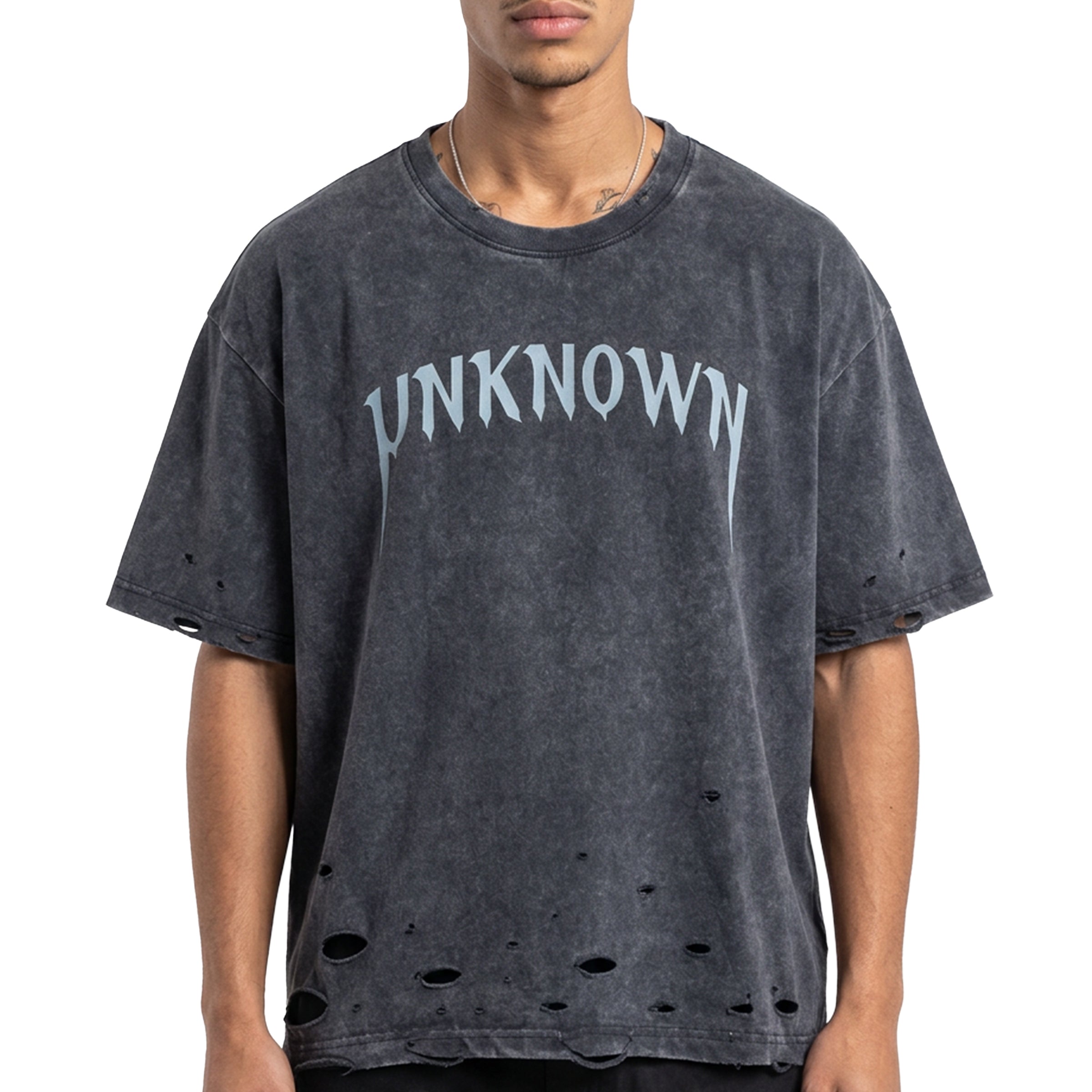 Distressed logo washed tee