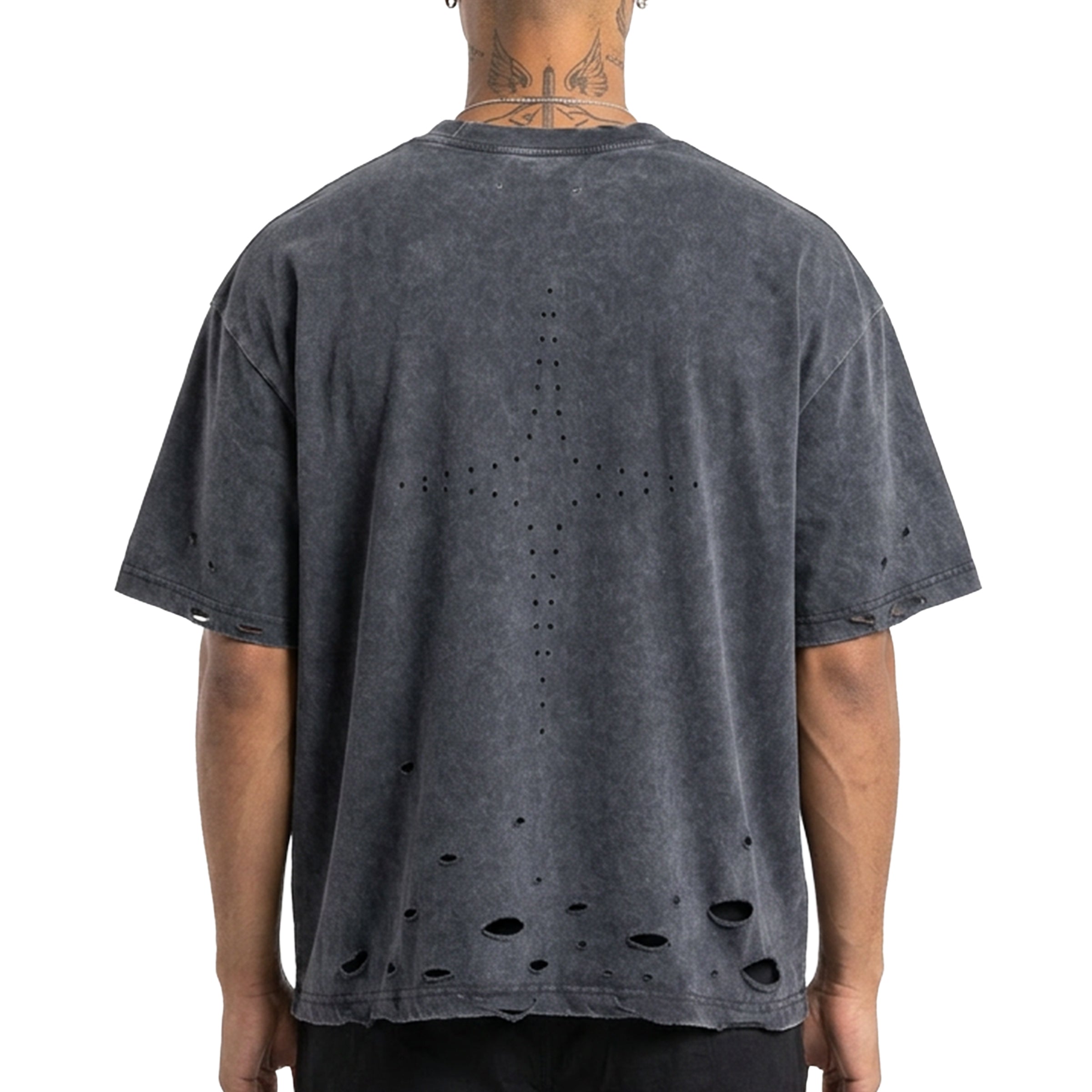 Distressed logo washed tee