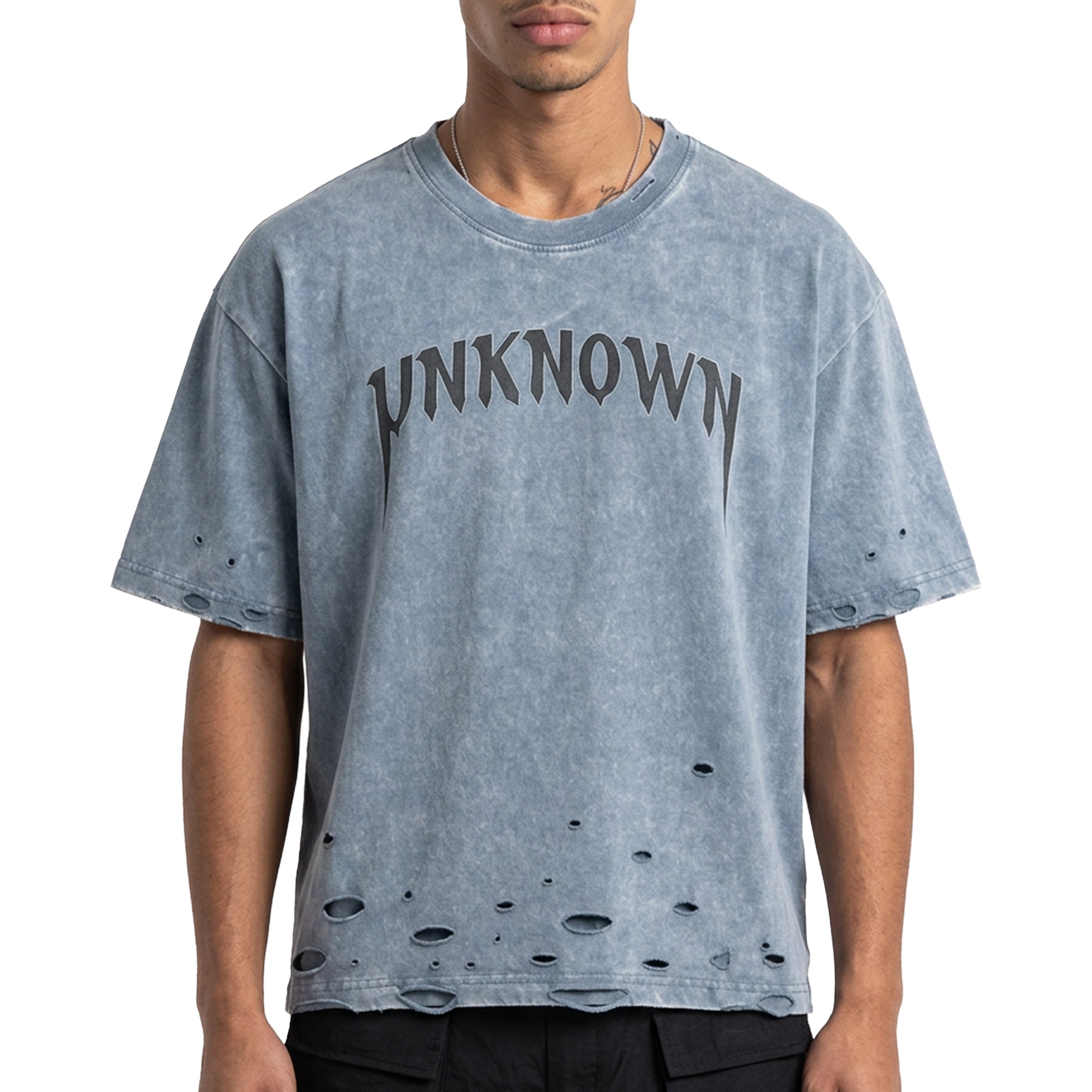 Distressed logo washed tee