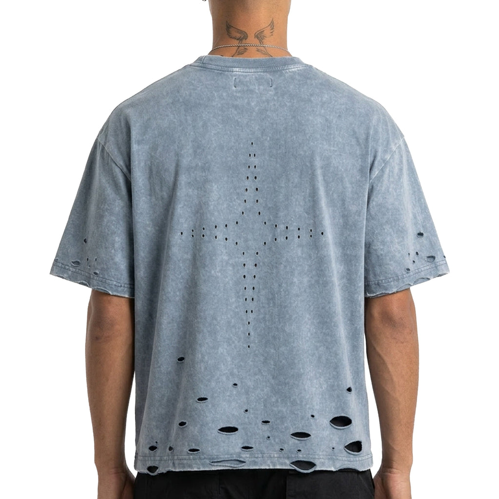 Distressed logo washed tee