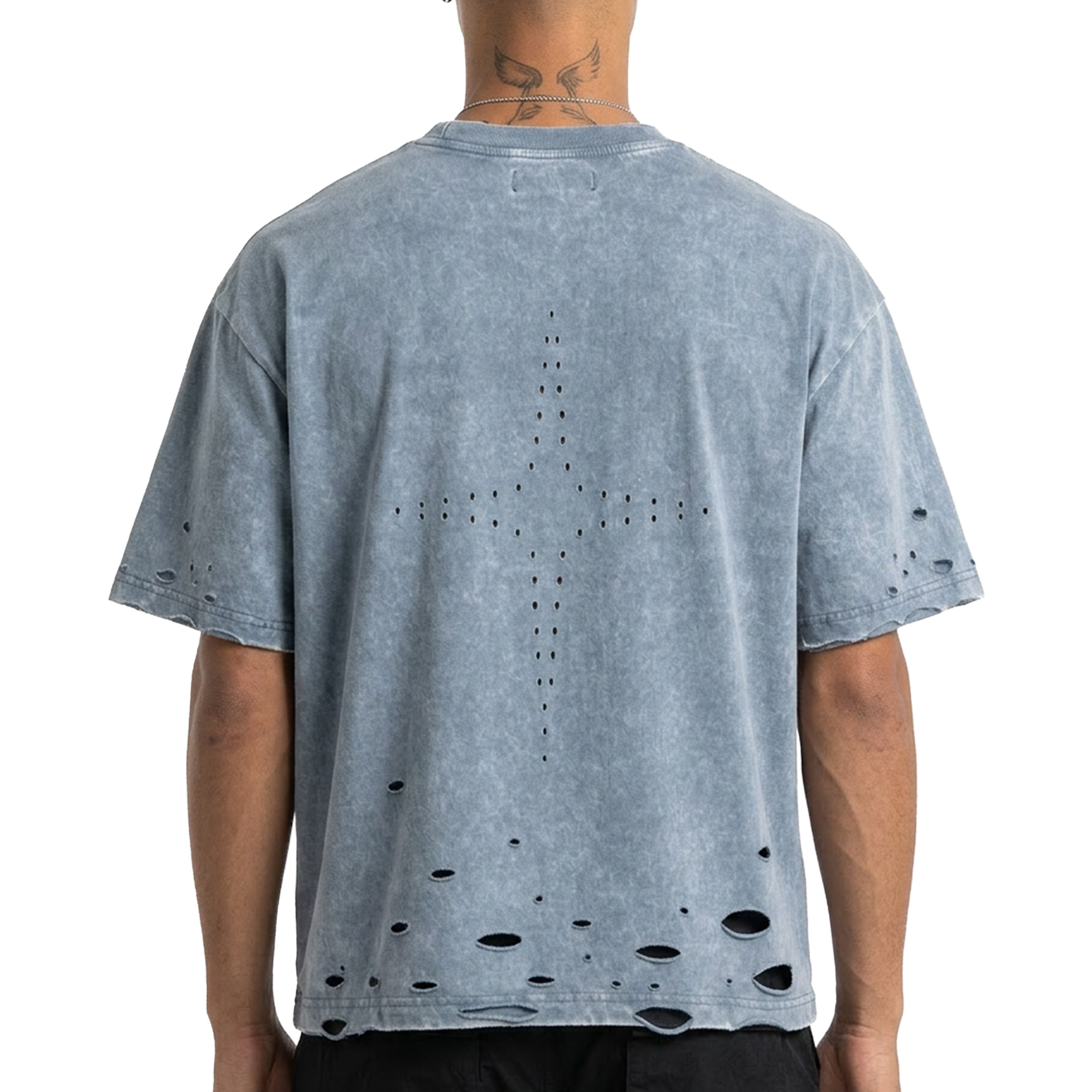 Distressed logo washed tee