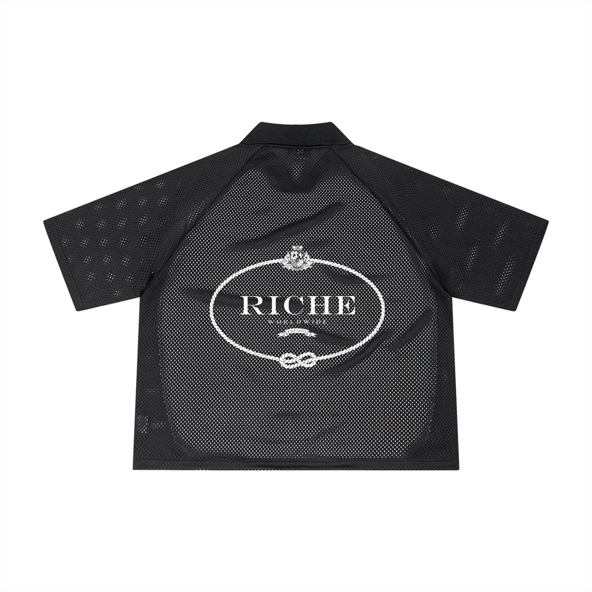 Rr striped mesh boxy soccer jersey