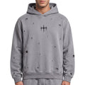 Unknown Garment-dyed, heavyweight cotton fleece cropped pullover hoodie