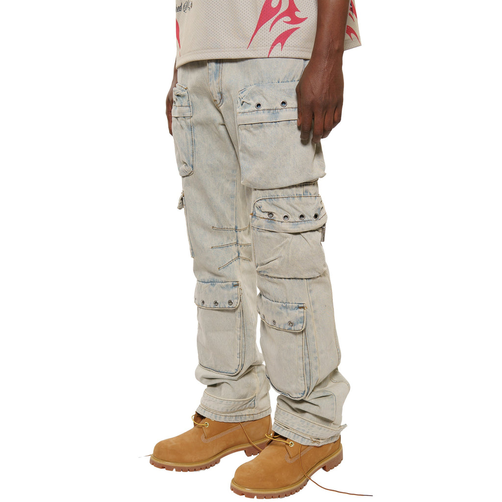 Multi cargo baggy fit denim pant