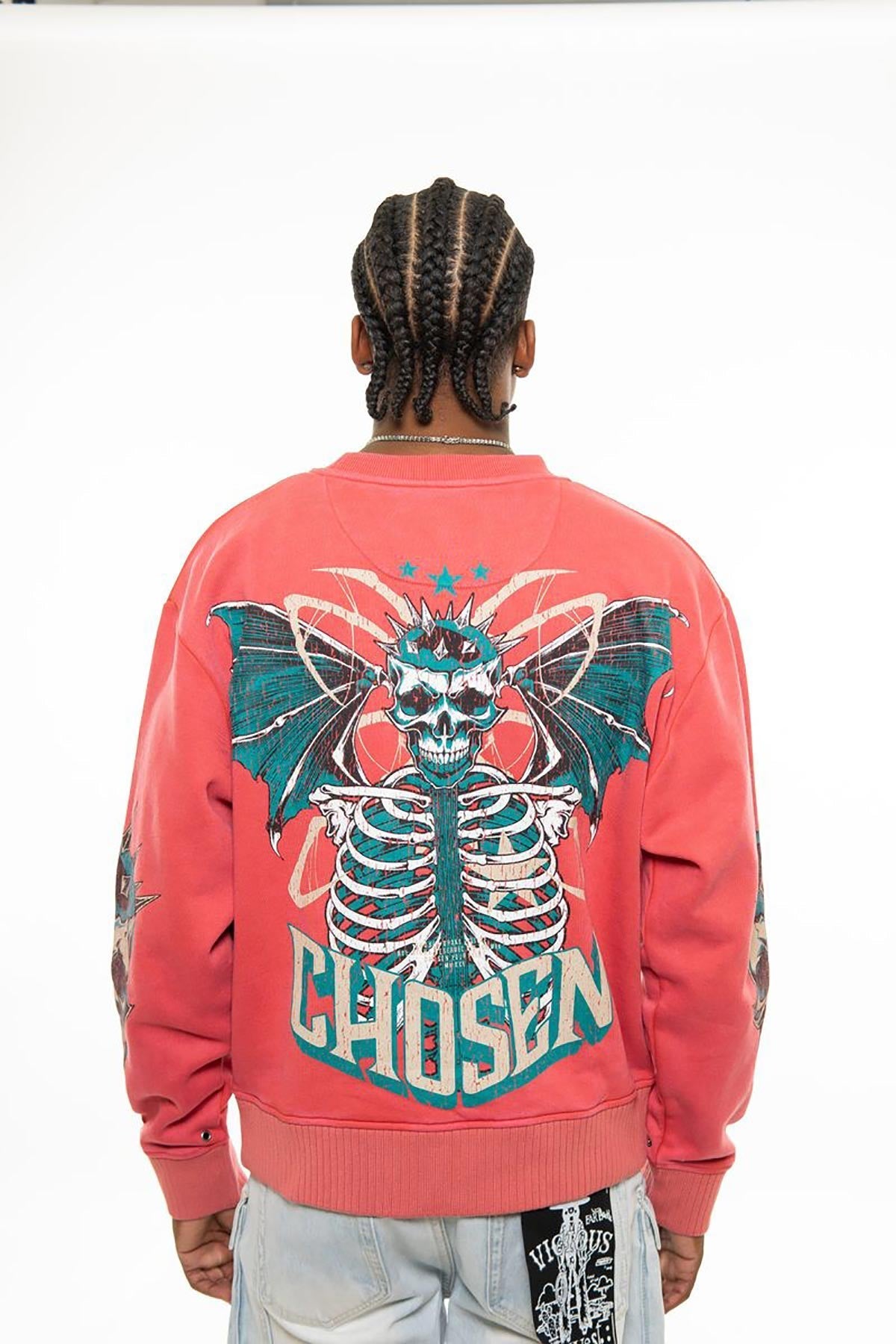 Chosen spiked skull oversized sweatshirt