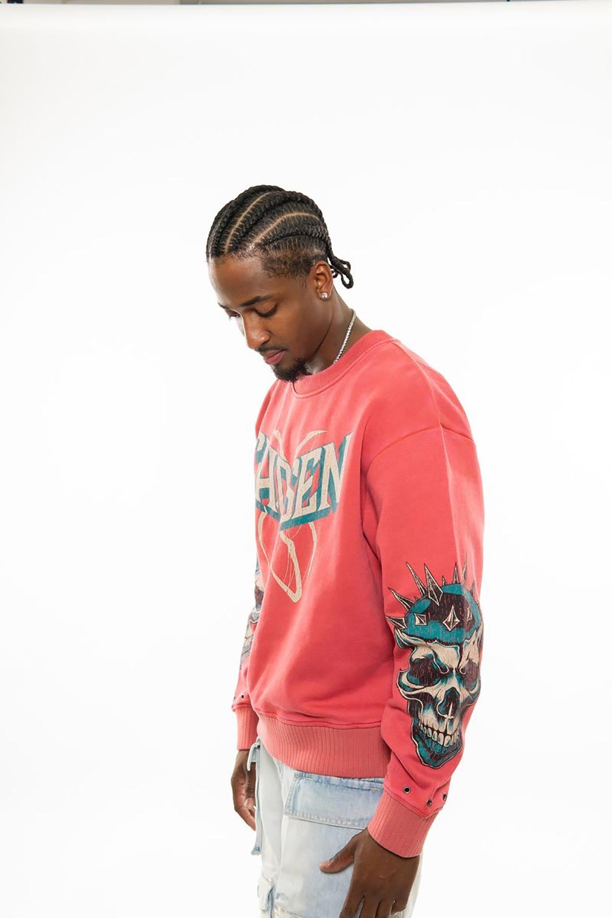 Chosen spiked skull oversized sweatshirt