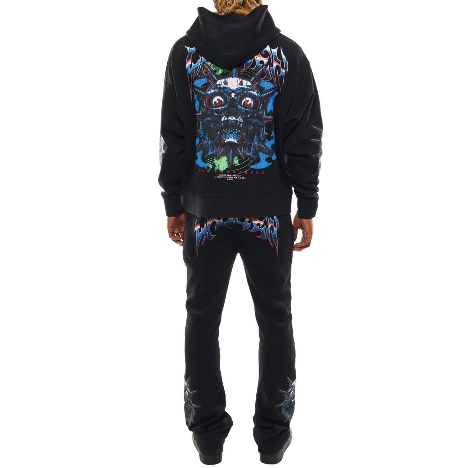 Crazy eyes oversized full zip hoodie set