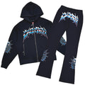 Crazy eyes oversized full zip hoodie set