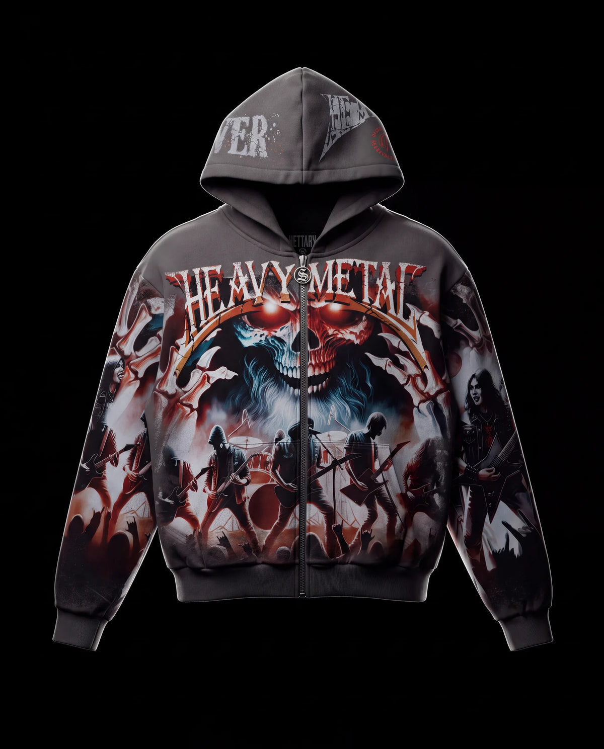 Stray heavy metal full-zip hoodie