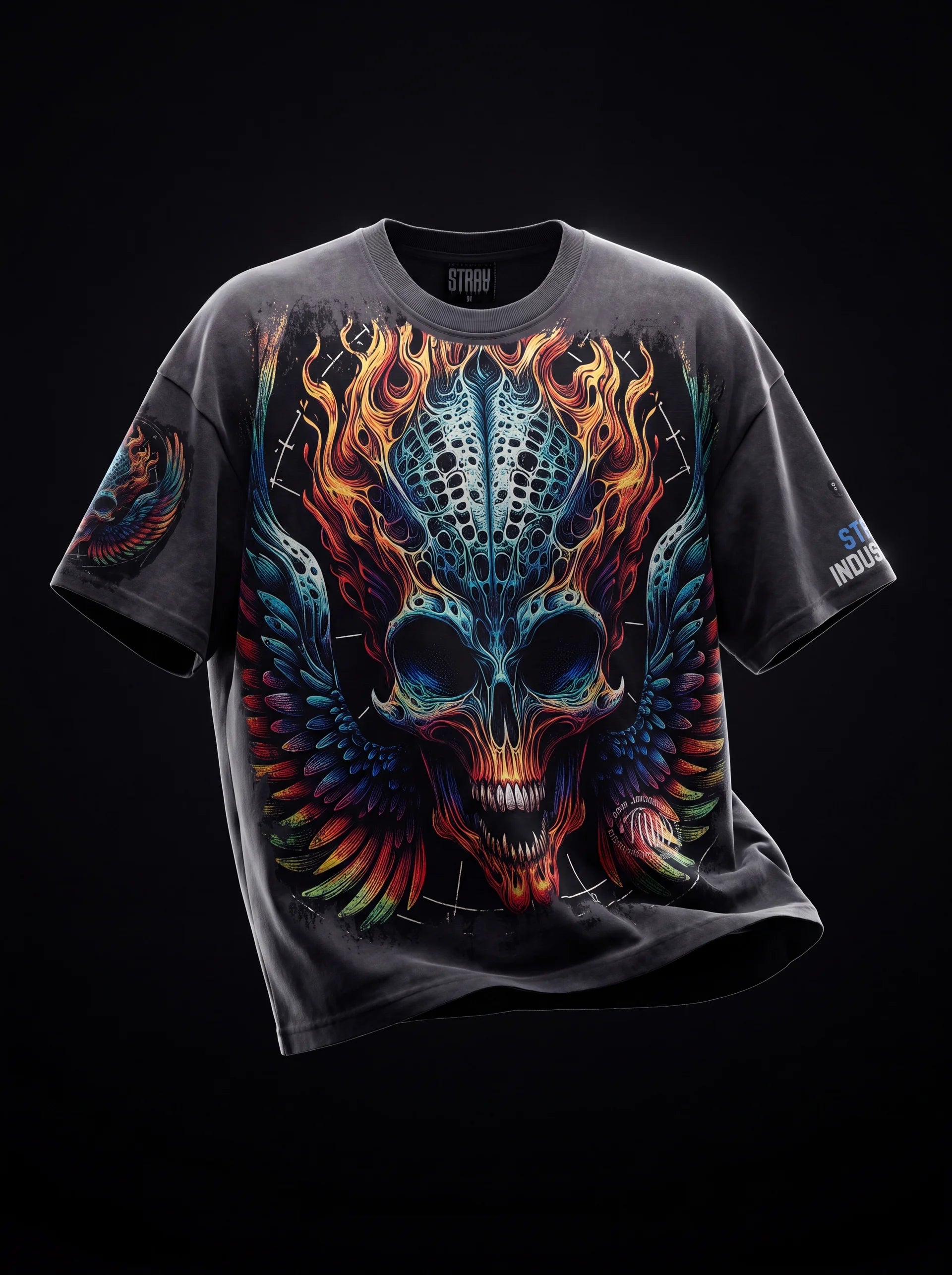 Burning skull tshirt