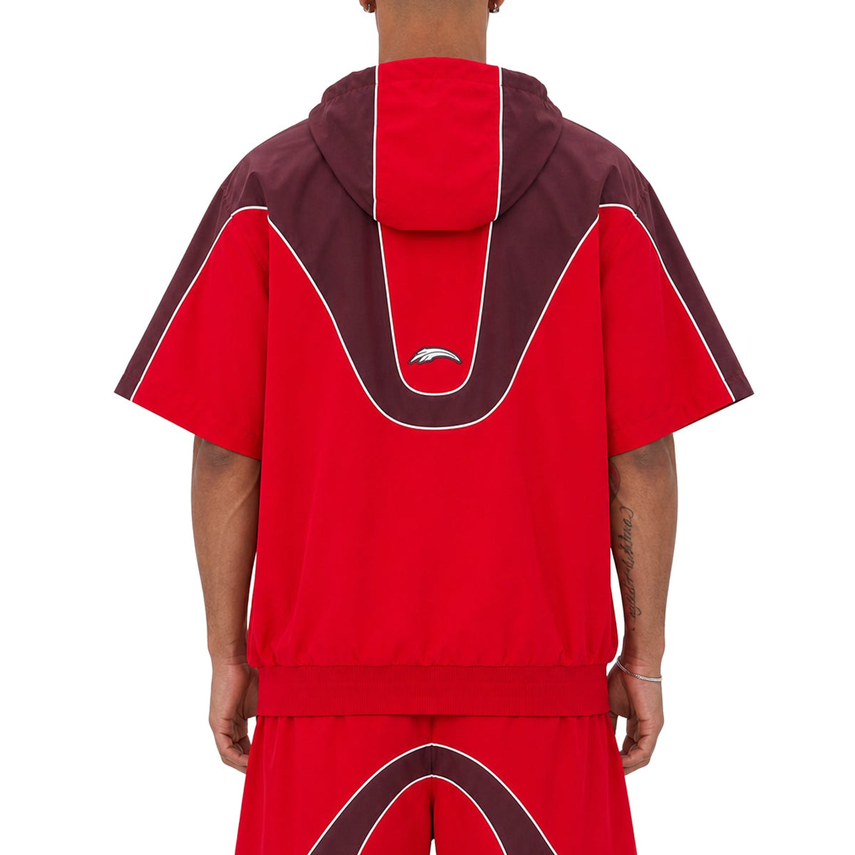 Wave hooded nylon short set