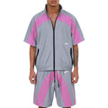 5 stripe nylon short set