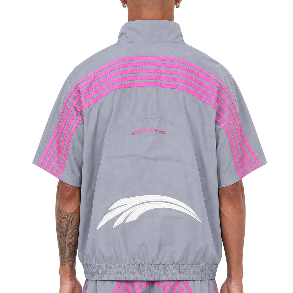 5 stripe nylon short set