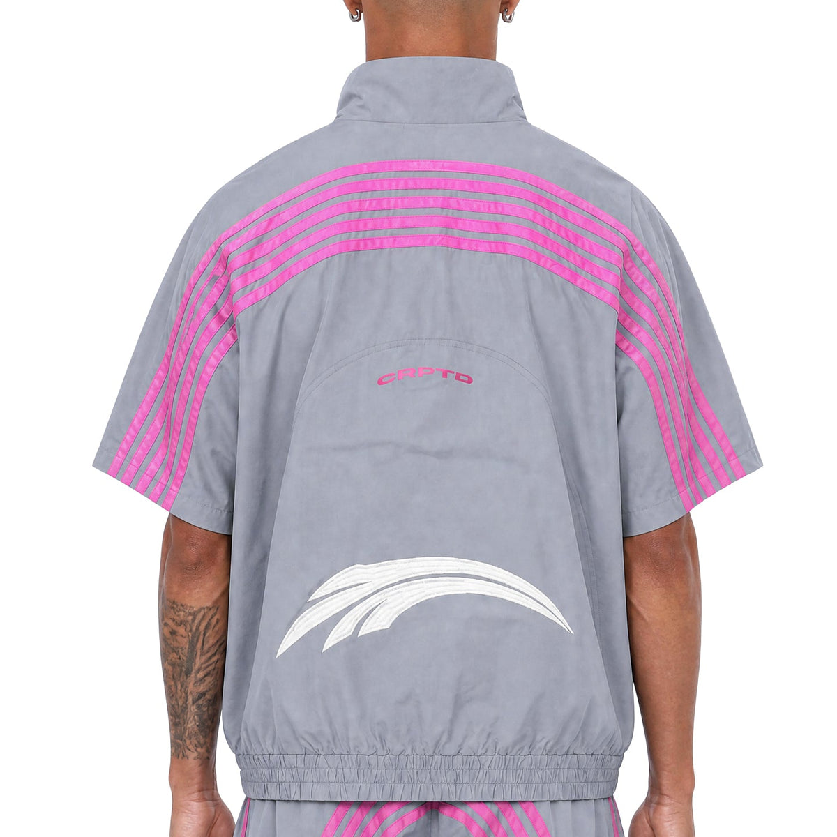 5 stripe nylon short set