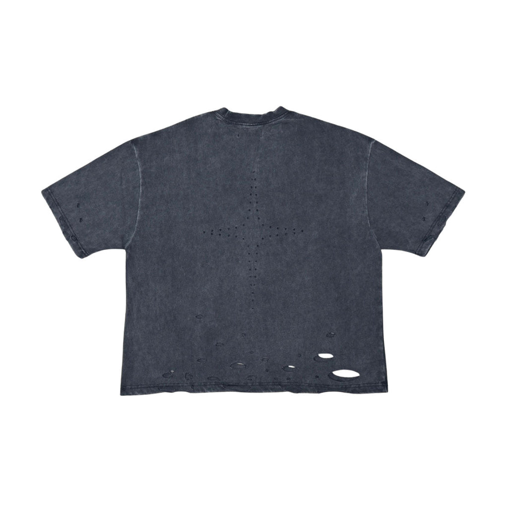Distressed logo washed tee