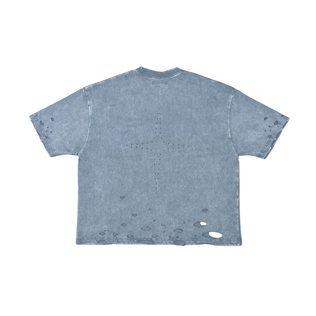 Distressed logo washed tee
