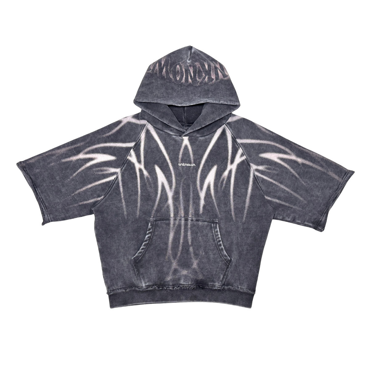 Short sleeve printed hoodie