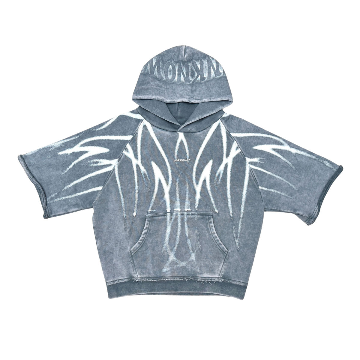 Short sleeve printed hoodie