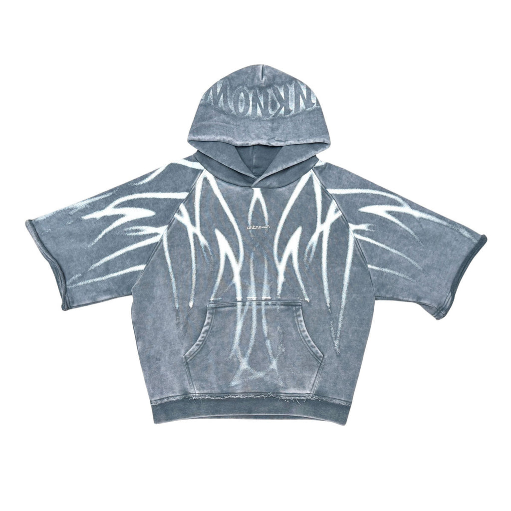 Short sleeve printed hoodie