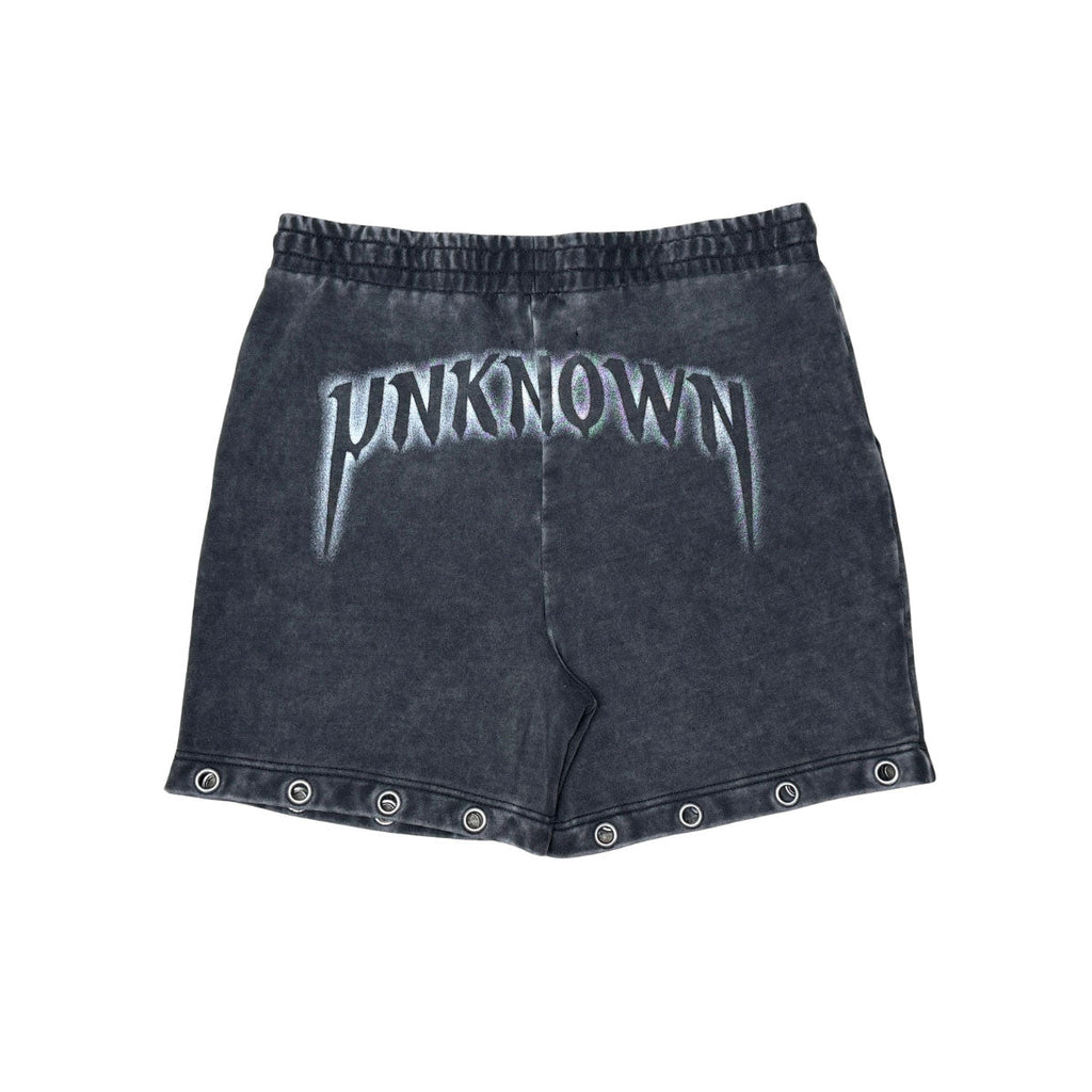 Drawstring printed washed shorts