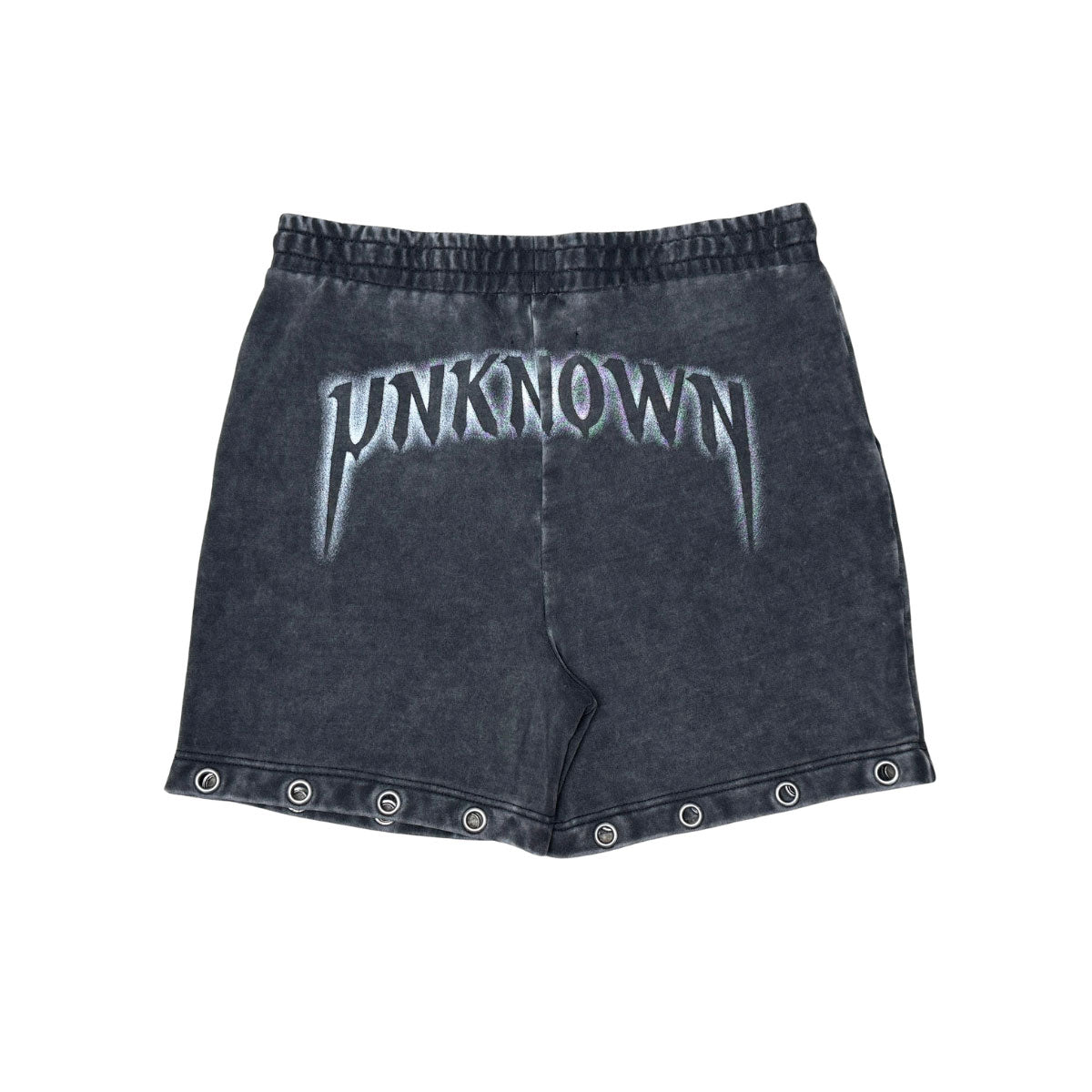 Drawstring printed washed shorts