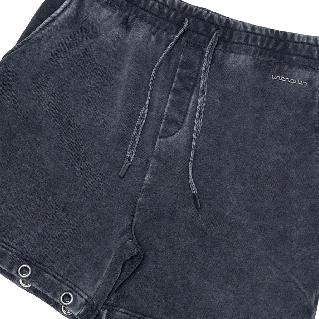 Drawstring printed washed shorts