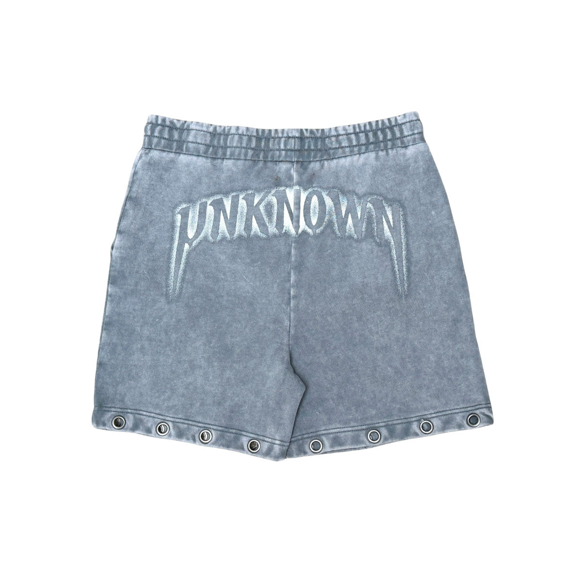 Drawstring printed washed shorts