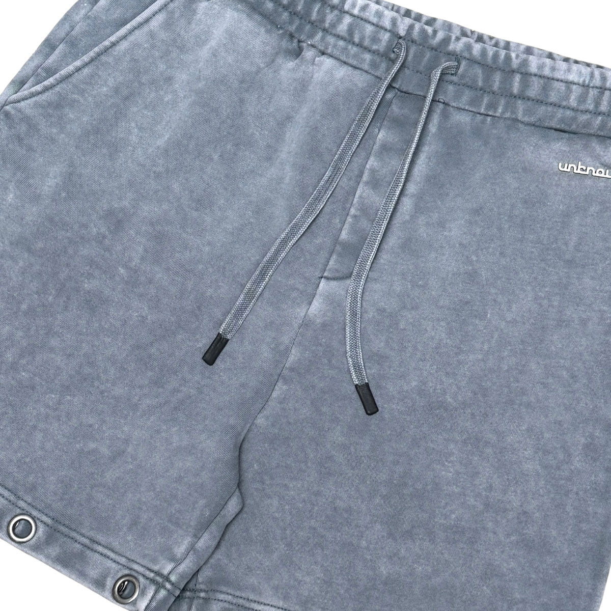 Drawstring printed washed shorts