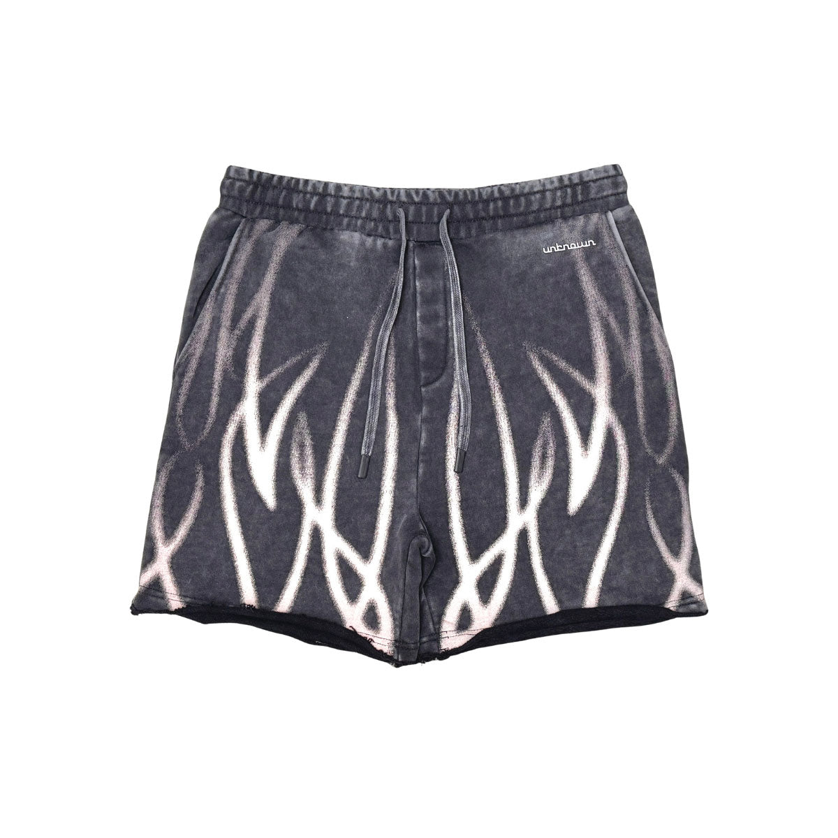 Faded flames washed shorts