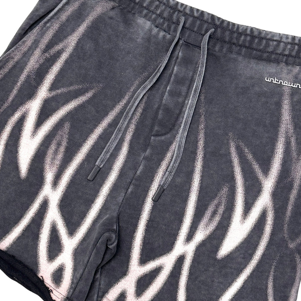 Faded flames washed shorts