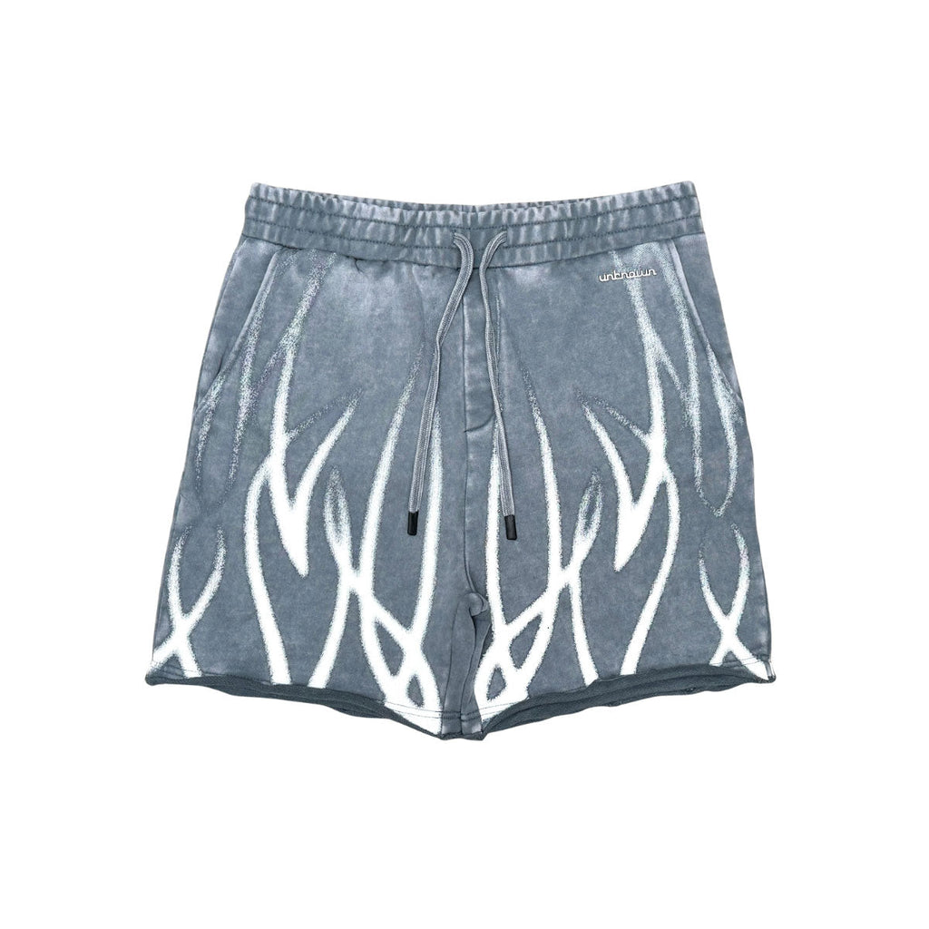 Faded flames washed shorts