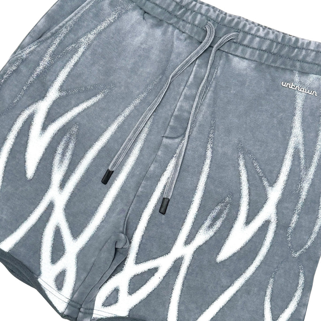 Faded flames washed shorts