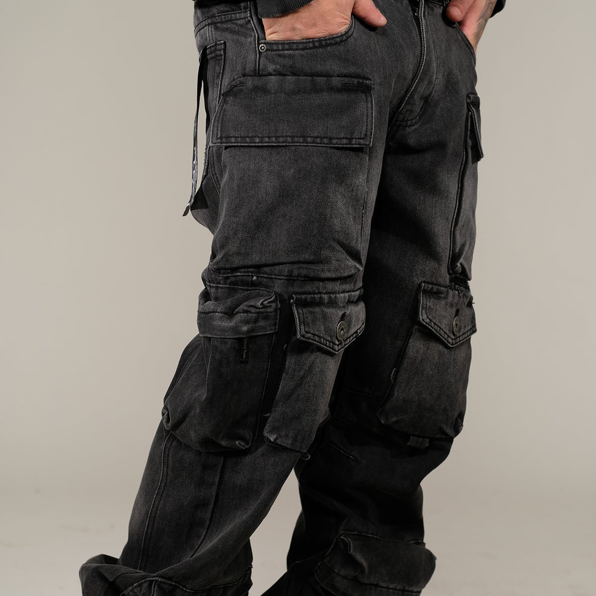 Multi cargo baggy/ loose fit denim