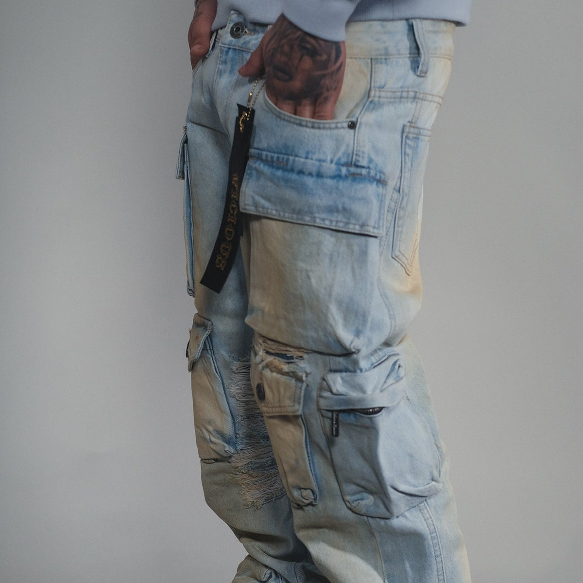 Multi cargo baggy/ loose fit denim