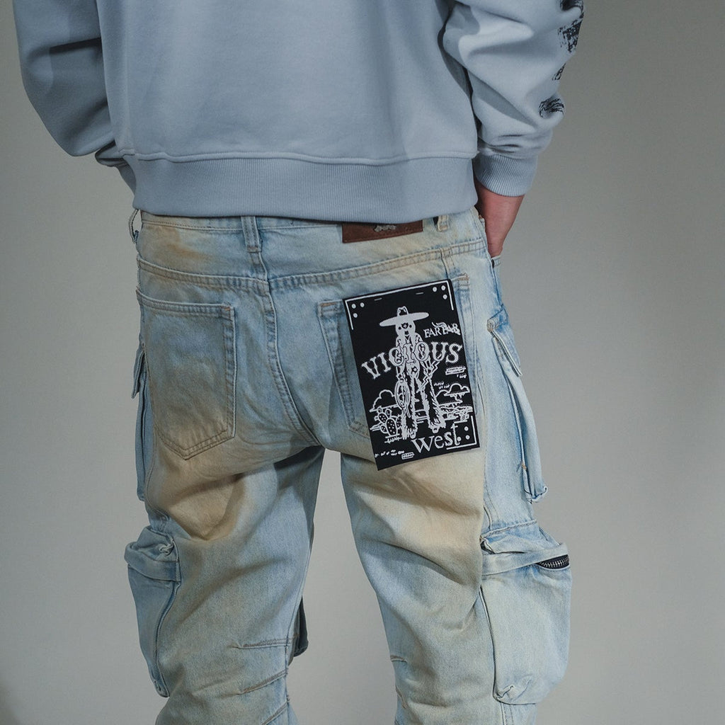 Multi cargo baggy/ loose fit denim