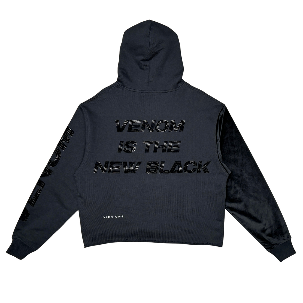 Venom biker cropped hoodie